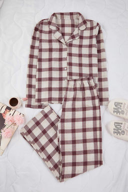 Gul Kurusu Kal?n/K?sl?k Ekoseli Flanel Dokuma Pijama Tak?m? THMAW26PT00196 - Trendyolmilla фото 16