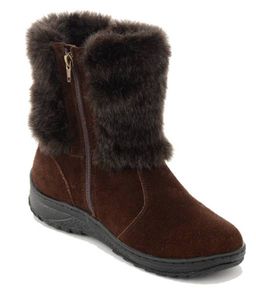 Унты женские на литой подошве. Коричн. Мех норка коричн. Короткие. Молния - Roshva фото 4