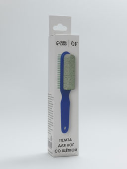 Пемза для педикюра, с щёткой, двусторонняя, 15.5 см, МИКС