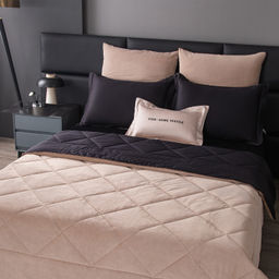 Комплект постельного белья на резинке Сатин Velvet Premium с Одеялом VPR009 180*200*25;160*200*25;140*200*25 Евро 4 Наволочки