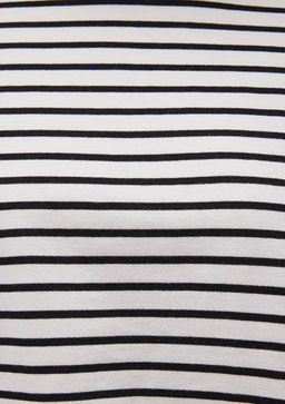 Siyah Cizgili Crop Tisort - Mavi фото 6