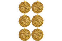 Набор 6 новогодних шаров 8*8 см Вензеля золото - Elan gallery фото 11