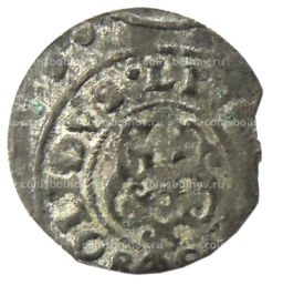 Монета Солид 1634-1654 года Шведская оккупация Риги  королева Кристина