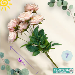 Розы букет 7 бутонов, 50см