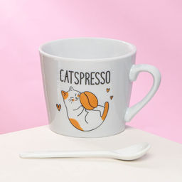 Кружка с ложкой Catspresso, 180 мл - Дорого внимание фото 2
