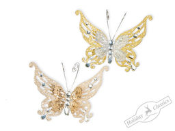 Бабочка Бали со стразами на прищепке асс. из 3-х: лаванда, шампань, бордо 7,5х6,5 см - Holiday classics фото 2