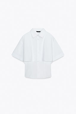 DOUBLE-LAYER POPLIN SHIRT - Zara фото 7