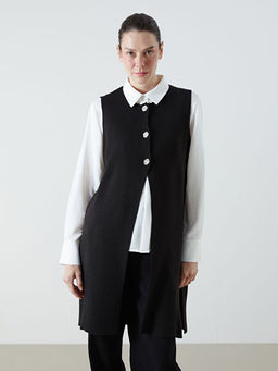 Bisiklet Yaka Kad?n Triko Yelek