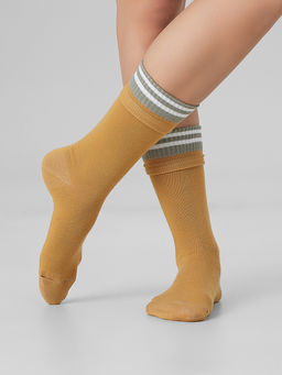 Цена за 5 пар! Носки женские коричневые с рисунком в виде полосок - Mark formelle фото 2