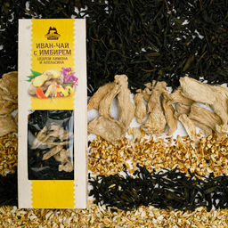 Иван-чай ферментированный крупнолистовой с корнем имбиря, апельсиновой и лимонной цедрой 50 г - Территория тайги фото 2
