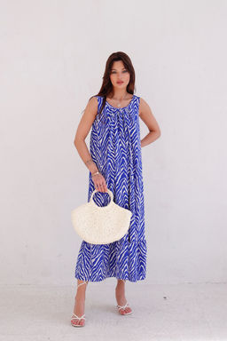 9413 Платье Мальдивы для пляжа и фотосъёмки сине-белое (остаток: 42-44) - Martichelli фото 3