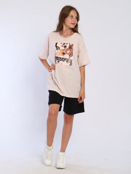 Футболка "Глаза" бежевый