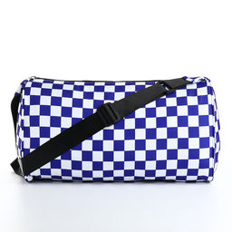 Сумка спортивная на молнии, регулируемый ремень, маленький размер, белая, синяя