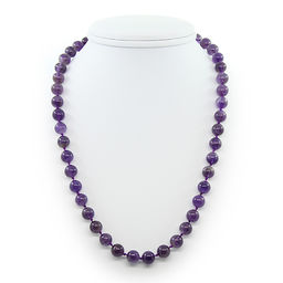 Бусы аметист, круглые 8мм, бусы 45..50см