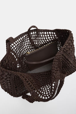 BOLSO MAXI SHOPPER TRENZADO / Marr?n - Zara фото 5