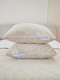 Набор покрывало и чехлы на подушку - Кристалл, цвет кремовый 200х220