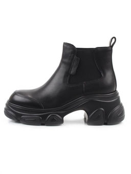 01-H23B-40A BLACK Ботинки демисезонные женские (натуральная кожа, байка)