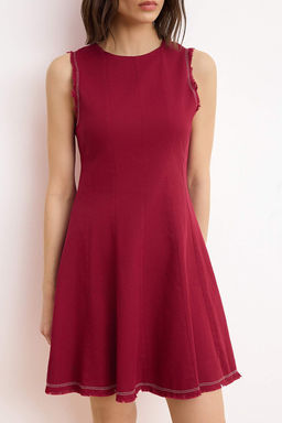 Visne Etegi Volanl? Kolsuz K?sa / Mini Dokuma Elbise TWOSS26EL00423 - Trendyolmilla фото 3