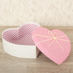 Набор подарочных коробок сердце 3 в 1, белый - розовый, 21?19?9 - 15.5?14?6 см