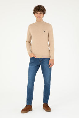 Мужской базовый свитер песочного меланжа Неожиданная скидка в корзине - U.s. polo assn фото 4