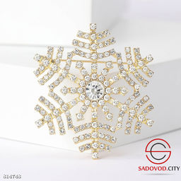 Брошь "Снежинки со стразами"