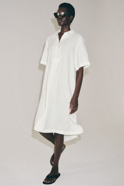 VESTIDO CAMISERO LINO ZW COLLECTION / Blanco