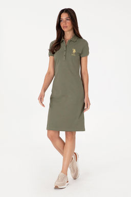 Kad_n Koyu Haki Polo Yaka Mini Boy _rme Elbise - U.s. polo assn фото 3