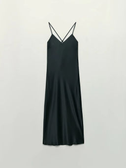 Атласное платье миди на бретелях / Zarina  фото 7