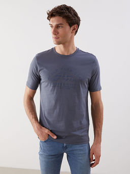 Bisiklet Yaka Bask?l? Erkek Ti??rt