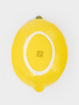 Салатник, 22х16х4 см, 480 мл, фарфор P, желтый, Лимон, Lemon