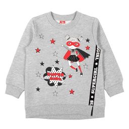 CRB wear/CWK 62502-1 Платье модель туника для девочки, серый меланж/Ex.Cherubino