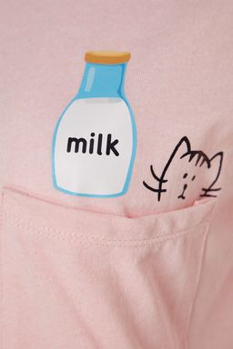 Trendyolmilla Pembe F?rf?rl? Bask?l? Sortlu Orme Pijama Tak?m? THMSS22PT0422  фото 27