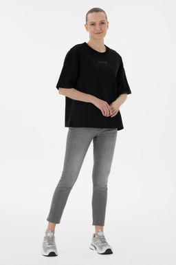 Kad_n Siyah Oversize Bisiklet Yaka Ti__rt Sepette S_rpriz _ndirim - U.s. polo assn фото 4