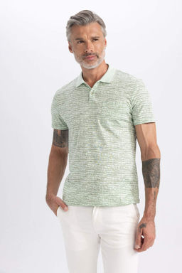 Футболка-поло с коротким рукавом с принтом Modern Fit - Defacto фото 4