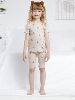 К 1632/бежевый,маленькие мишки пижама для дев