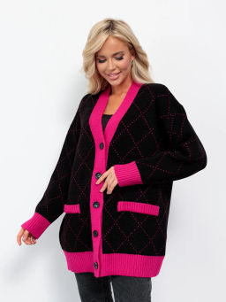 JETTY Кардиган вязаный на пуговицах оверсайз