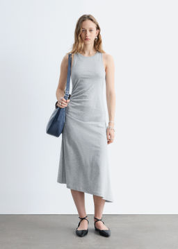Vestido midi asim?trico con fruncido - H&m фото 3