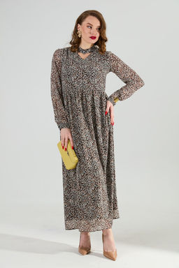 Платье NIKVA н801-8 коричневый мультиколор