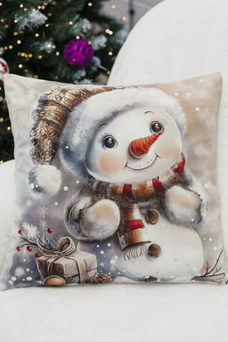 Наволочка декоративная новогодняя 2 шт 3D эффект велюр