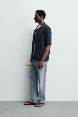 CAMISA RELAXED FIT BOLSILLO / Azul / Marino - Zara фото 4