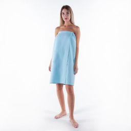 Полотенце банное Этель Парео с карманом 80*140 см. цв.небесный, 100% хл, вафля 240 г/м2