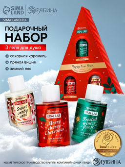 Гель для душа Happy New Year, набор 3 шт. ? 100 мл, URAL LAB