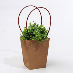 Цена за 10 шт. Сумка для цветов крафт влагостойкая, 17x17-11.5x11.5-20 - UPAK LAND фото 2