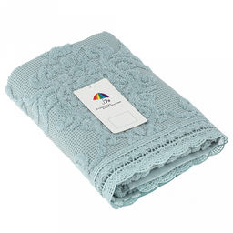 Полотенце махровое "Династия" 50х90см, хлопок 100%, ажурный кант, мятный (Китай)