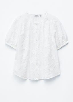 Blusa de corte holgado con mangas abullonadas