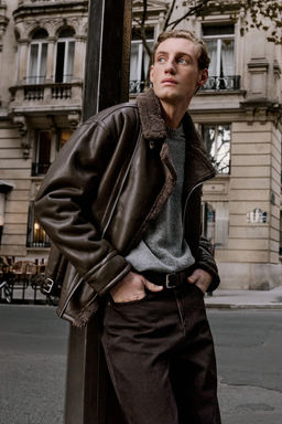 Siyah Regular Fit Suni Deri %100 PU Ici Polarl? Kal?n K?sl?k Erkek Mont TMNAW26MO00005 - Trendyolmilla фото 17