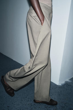 ZW COLLECTION HERRINGBONE BALLOON TROUSERS - Zara фото 4