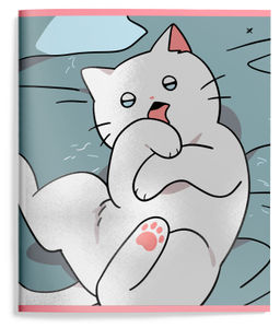 Тетрадь 48 л. А5 линия, на скрепке, офсет LOREX SNAPPY CAT мелованный картон, запечатка форзаца, soft touch, выборочный УФ-лак - Buro фото 6