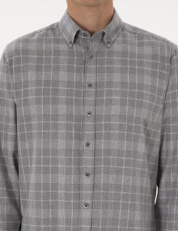 Gri Regular Fit Uzun Kollu G_mlek - Pierre cardin фото 6