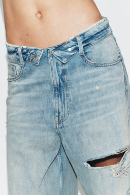 TRF FOLDED WAIST MID-WAIST JEANS - Zara фото 28